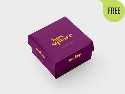 Free Square Paper Box Mockup PSD box brand branding cardboard carton free freebie gift jewelry logo luxury mockup mockups pack package packaging paper square