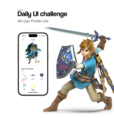 Daily UI Challenge #6 User Profile dailyui ui user profile ux zelda