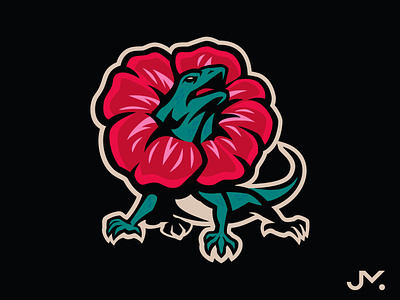 Floral Frills brand creative design esport floral flower flower lizard frilled lizard gaming graphic design hibiscus hibiscus lizard illustration lizard logo mascot maslogo sports sports logo uni logo