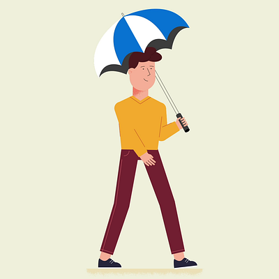 Walkcycle 2d animated animation character design geometric graphic graphic design illustration minimal motion motion graphics rig umbrella walkcycle