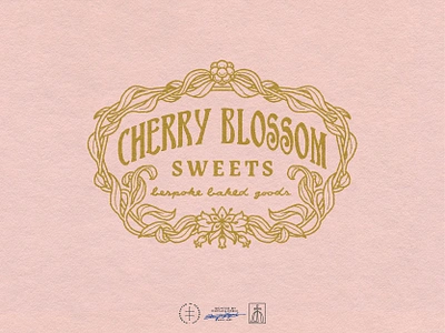 Cherry Blossom Sweets antique art nouveau bakery brand design brand identity branding branding design cherry cherry blossom cute feminine hand lettering lettering logo logo design retro type typography vintage visual identity