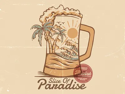 Vintage Retro Summer Vibe Beach Illustration design graphic design illustration logo mountain nature vector