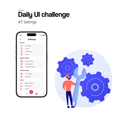 Daily UI Challenge #7 Settings daily ui settings