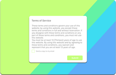 Terms of Service design figma landing page ui