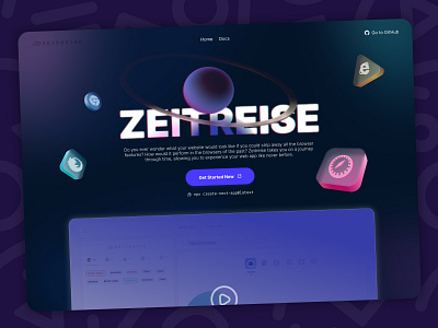 Zeitreise 3d clean design develop illustration landing library ui ux website