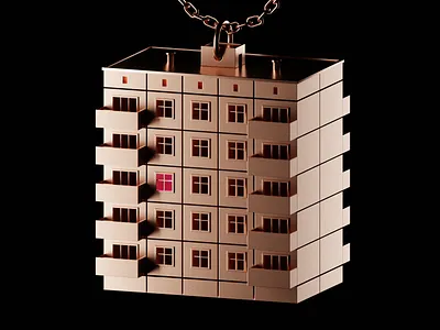 Panelka-Hrushevka 3d blender c4d concept everyday gold illustration retro ussr