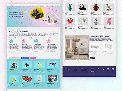 CoCoLand kids E-commerce website app design figma graphic design light ui minimalism minimalist ui webapp website