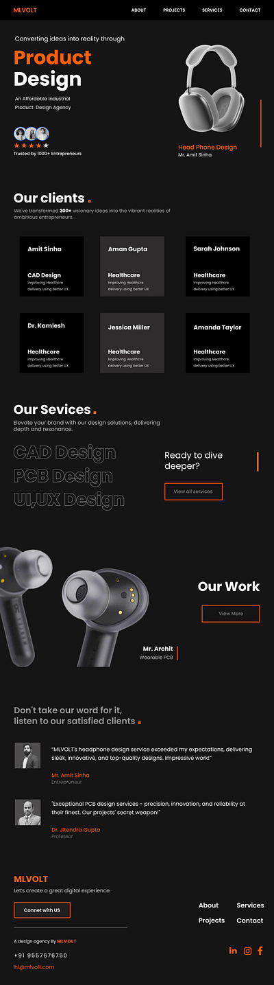 Web Design for Product Design Agency 3d animation branding design graphic design landing page markeitng productdesign ui ux website