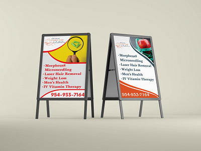 Vinyl Banner | Outdoor Banner | Signboard | Sandwich Board ad ads advertising banner billboard board branding compaign design flat health icon illustration outdoor outdoor banner sandwich signboard vector wellness yard sign