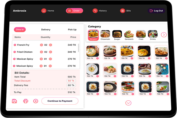 Dashboard For Restaurant by Tausif Ismail on Dribbble