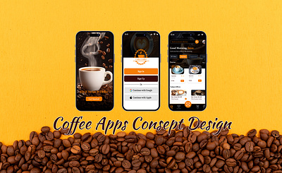 Coffee Apps Concept Design apps branding coffee design figma graphic design splash screen ui uiux