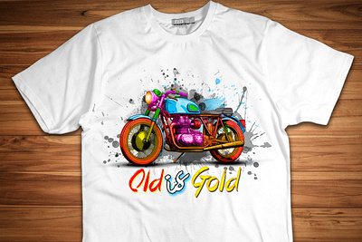 Old is Gold Bike watercolor t-shirt design best tshirt design branding graphic design graphics tshirt illustration modern tshirt t shirt design tshirt unique tshirt watercolor watercolor art watercolor illustration