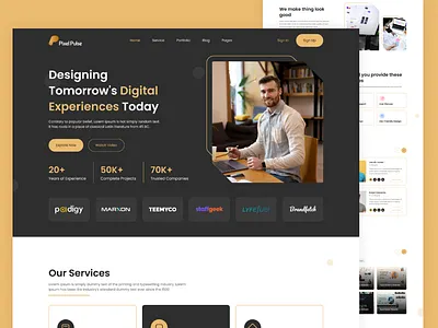 Pixel Pulse - Digital Agency Landing Page Design digital agency digital agency landing page digital agency website digital agency website design landing page product design ui ui design ui ux ux ux design website