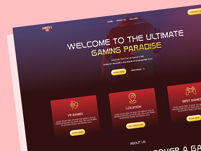 GAMER'S HQ - Gaming Paradise design figma ui website