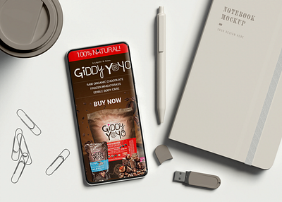 Giddy YoYo Chocolate Brand - Branding 3d branding logo ui