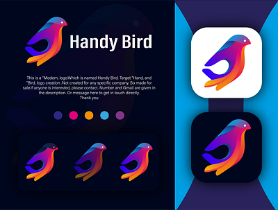 Bird logo | Brand Identity | Handy Bird branding graphic graphic design logo