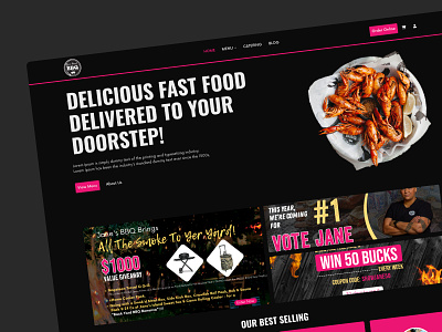 FOOD SELLING & DELIVERY bbq ecommerce figma food online uidesign website