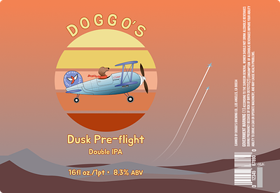 Doggo's Dusk Pre-Flight - Independent Brew Label animation beer label branding brewing graphic design logo typography