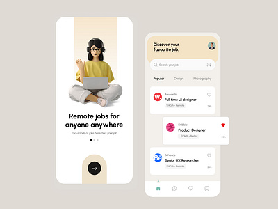 Find Job Mobile App UI Design app design designdaily designers designshot dribbble look mobileapp remotejob ui uiux ux uxui visualdesign