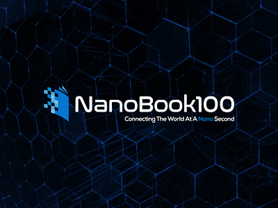 NanoBooks100 Logo Design book bookkeeping branding digital graphic design logo nano pages pixels tech technology