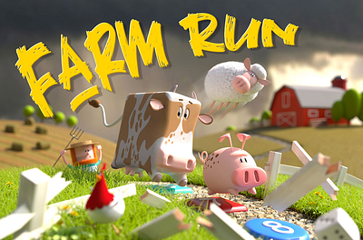 Farm Run game cover and book 2d animation 3d 3d animation 3d cartoon illustration animation character design design illustration