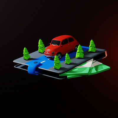 3D Poster - Car installment payment 🧾🚗 3d animation blender branding car design graphic design illustration logo motion graphics ui ux vector