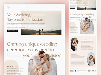 Taylored Vows - Wedding Landing Page couple website dating design event events website love marriage subtle ui website design wedding wedding website