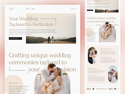 Taylored Vows - Wedding Landing Page couple website dating design event events website love marriage subtle ui website design wedding wedding website
