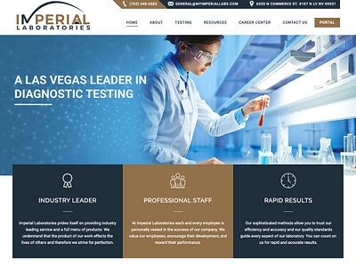 Imperial Labs website design