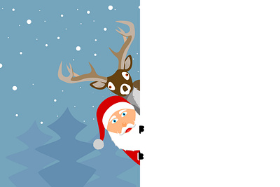 Christmas christmas illustration landscape reindeer santa claus snow vector winter