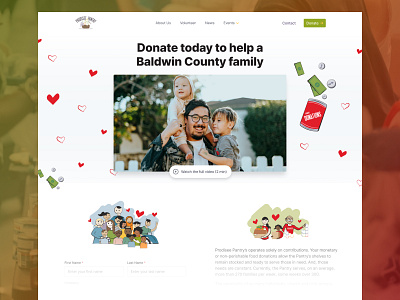 Prodisee Pantry | Contact Page brand branding contact contact page content design family food pantry graphic design help illustration page layout two column ui ux vector visual design web design