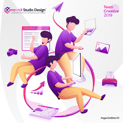 The Creative Team character graphic design illustration