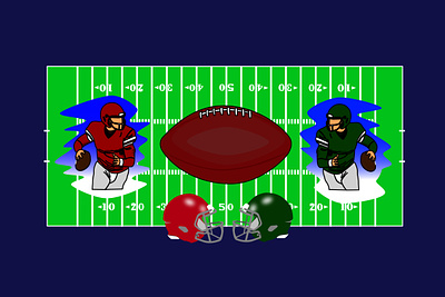 American football american football game illustration nfl oval ball players sport vector