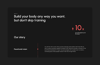 Fitness Center | About us section design typography ui ux
