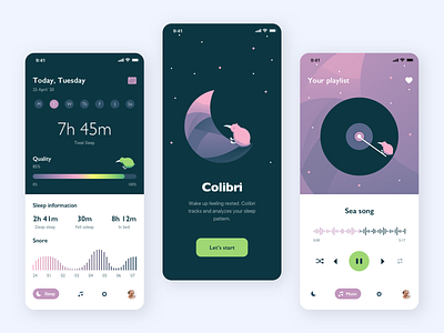 Mobile app for tracking sleep activity application design illustration sleep track ui