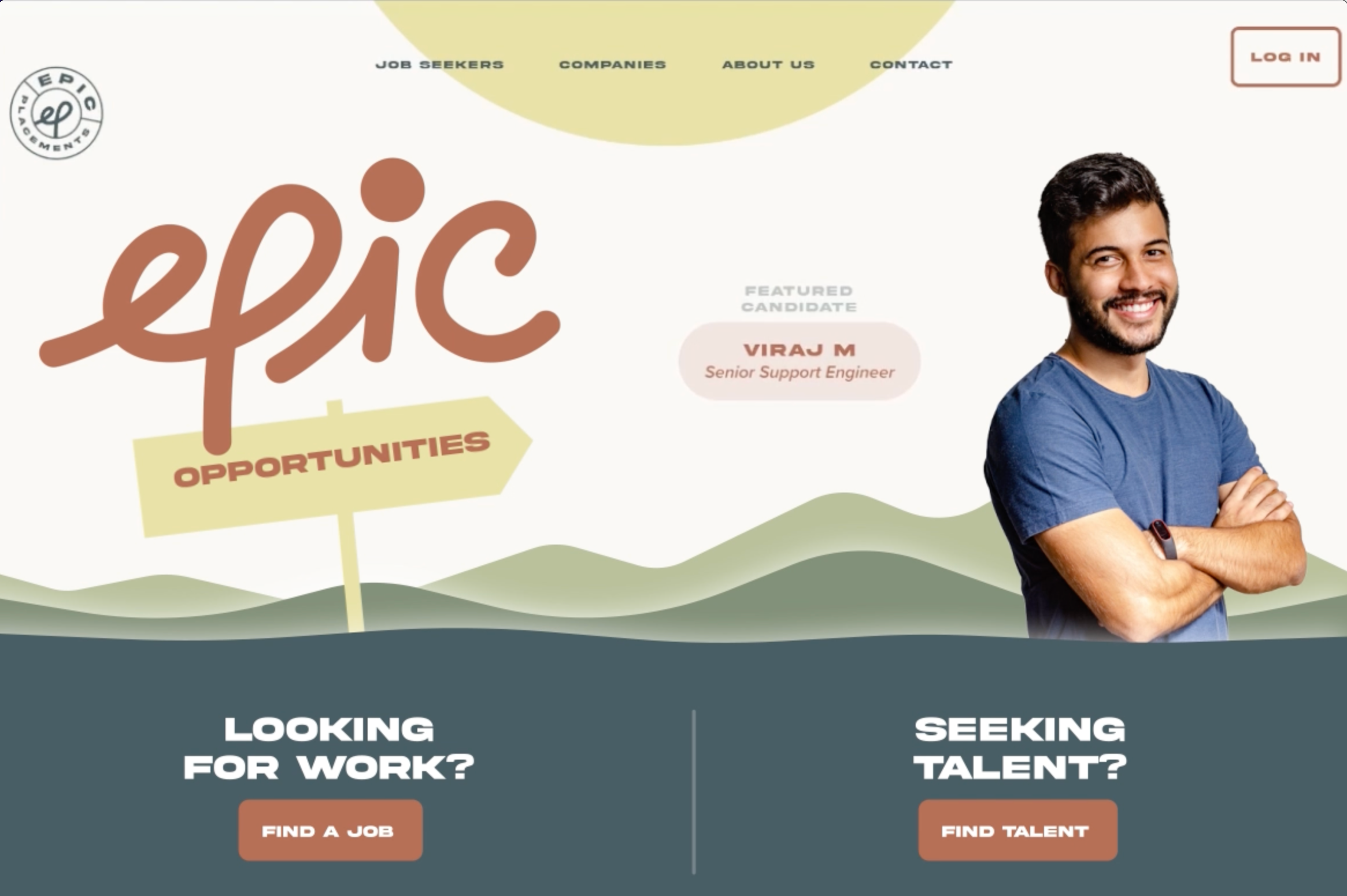 Epic Placements Website development uxui website