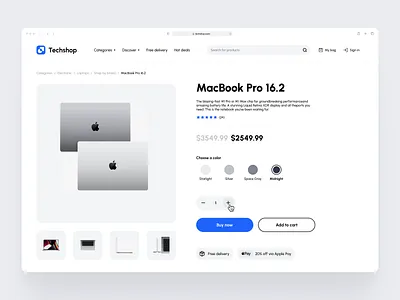 Product Detail | Layout study add to cart apple branding clean design ecommerce layout macbook minimalism minimalist minimalist design navigation bar product product detail product page shopping ui ui ux user experience ux