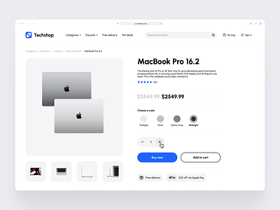 Product Detail | Layout study add to cart apple branding clean design ecommerce layout macbook minimalism minimalist minimalist design navigation bar product product detail product page shopping ui ui ux user experience ux