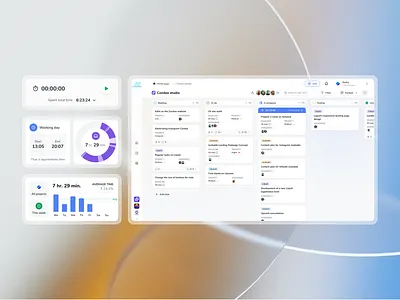 Widget elements for landing page branding clear ui interface landing landing page marketing product productivity spent startup task app task management time time management ui user experience web website widget widgets
