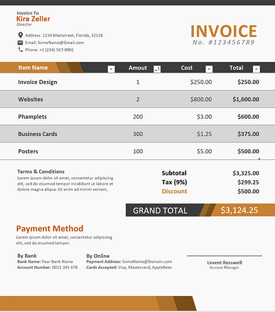 Custom Excel Invoice