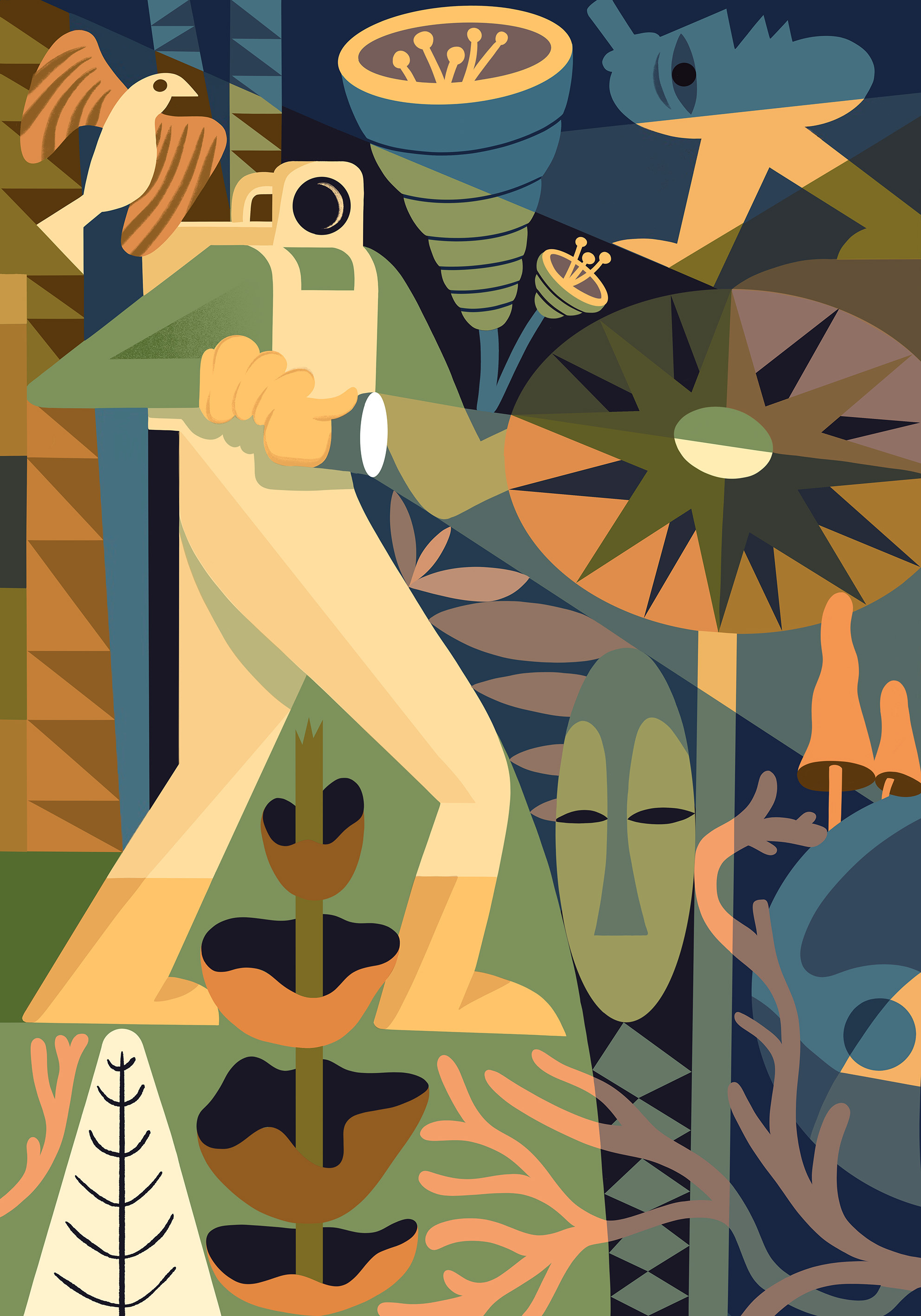 Planet Cracow astronaut book fantasy illustration imagination jungle nature plants sci fi science fiction space