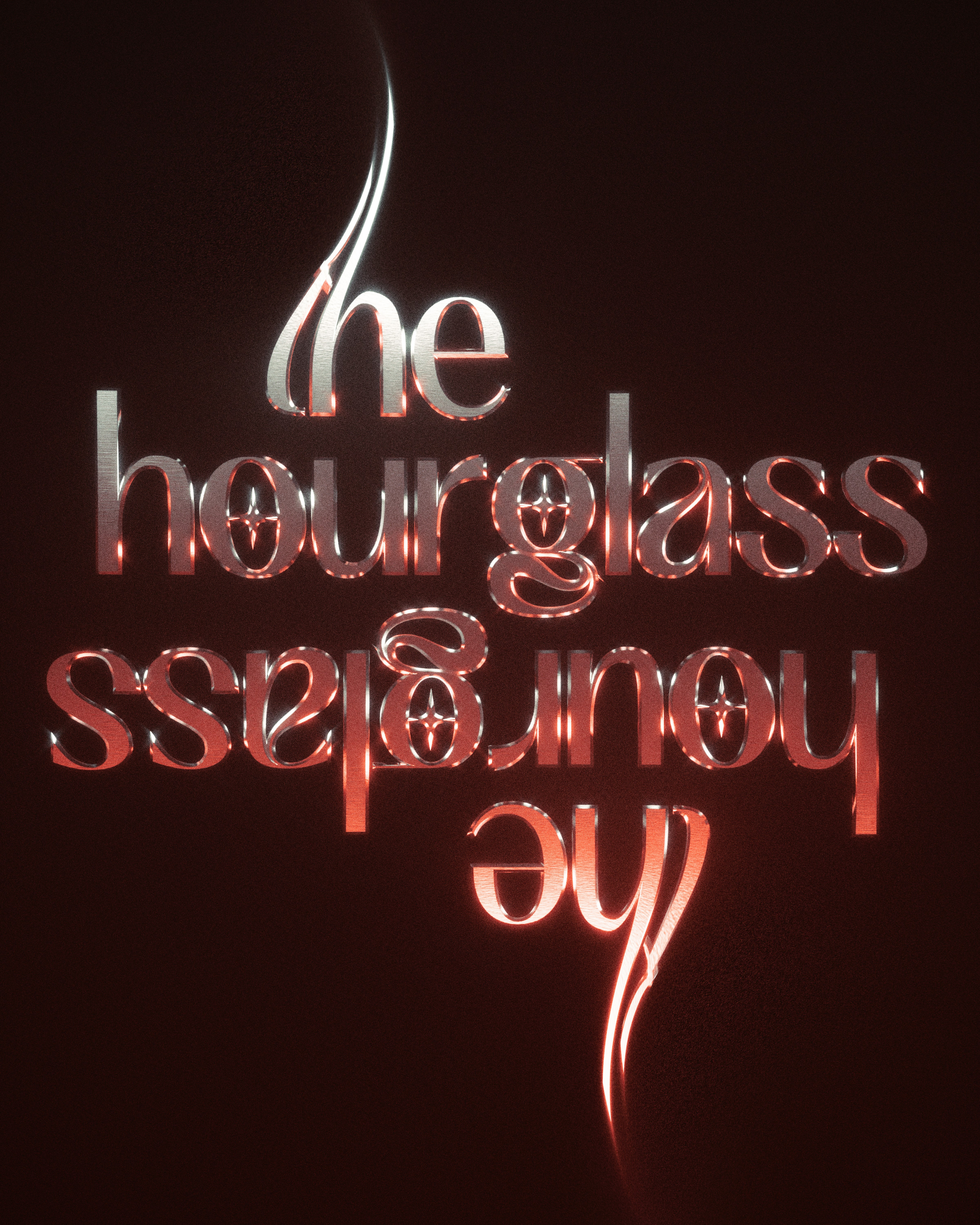 The Hourglass 3d beautiful blender brushedmetal cinematic design designer graphic design grunge metal noise photoshop poster posterdesign red surreal trending typography typographyposter volumetrics