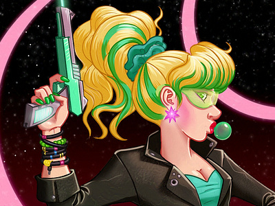 Menthol flavored cyberpunk pin-up character design clip studio paint cyberpunk pin up