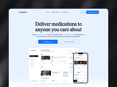 Website Hero Section for Famasi Africa app design figma healthcare landing page ui uiux website