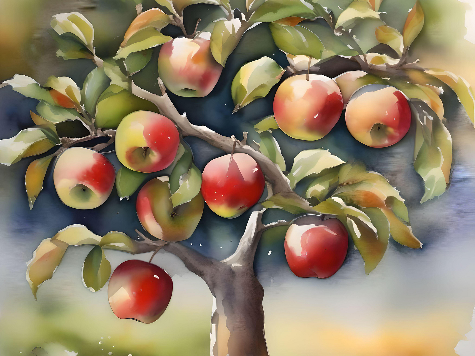 Apple Tree Day D - January 6 - Watercolor & Pen by Chesapeake Farms LLC ...