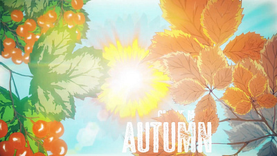 Autumn animation autumn leafs motion graphics music video nature sun