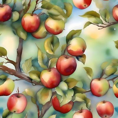 Apple Tree Day F - January 6 - Watercolor & Pen apple