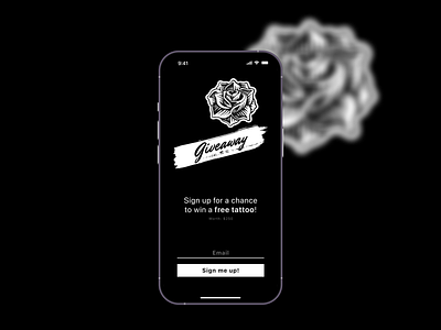 Tattoo Giveaway app design dailyui signup ui