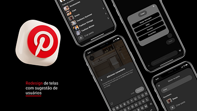 Pinterest - Screen redesign with user suggestions app concept design figma mobile pinterest redesign social ui user experience uxui