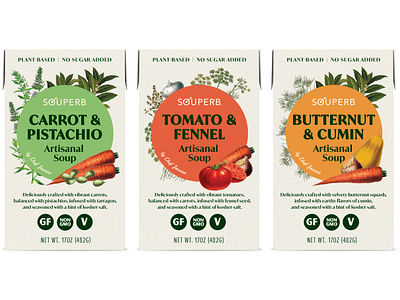 Souperb botanical cpg design food illustration packaging vegetables